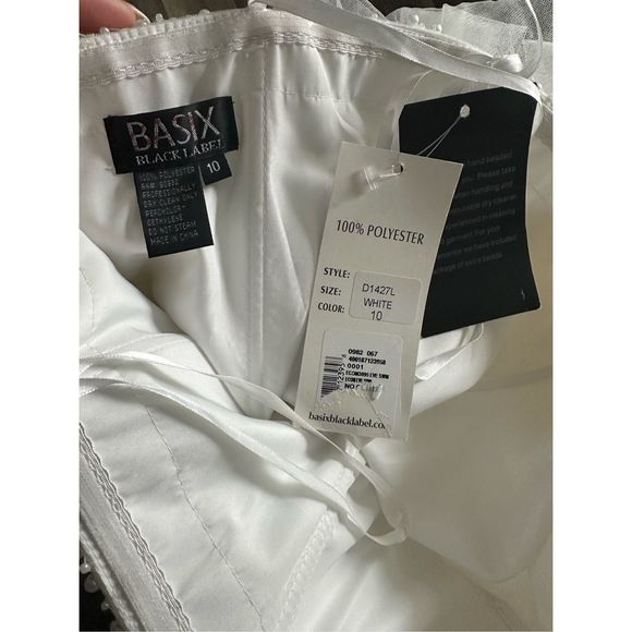 BASIX BLACK LABEL D1427L PEARL TIERED STRAPLESS GOWN US 10 $490 - Picture 11 of 12